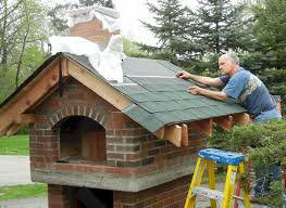 Building A Roof On The Creagioli Family Wood Fired Diy Brick Pizza Oven By Brickwood Ovens Brick Pizza Oven Pizza Oven Brick Pizza Oven Outdoor
