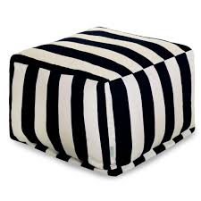 Black And White Striped Ottoman Pin On Outdoor