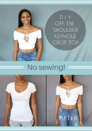 Easy No Sew Diy Way To Turn A Regular T Shirt Into A Cute Off The Shoulder Wrap And Tie Crop Top W Diy Summer Clothes Refashion Clothes Diy Clothes Refashion