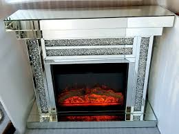 China Modern Design And Hot Sales Diamond Crushed Mirrored Fireplace For Home Decoration China Fireplace Mirrored Fireplace