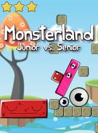 The little red block junior is incredibly energetic. Monsterland Junior Vs Senior Walkthrough Tips Review