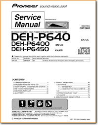 Pioneer Dehp 6400 Automotive Audio On Demand Pdf Download English