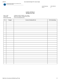 41 kartu pemeliharaan barang skpd : Contoh Format Kartu Kendali Cara Golden