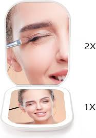 Amazon.co.jp: LED Compact Mirror, Makeup Mirror with 3 Colors Light, 1x/2x  Magnifying Makeup [Magnetic Lock] Hand Mirror, Small Double Sided Travel  Mirror for Women : Beauty