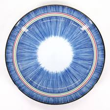 If you have any questions about your purchase or any other product for sale, our customer service representatives are. Japanese Blue Ceramic Round Plate Tokusa Colorful Lines
