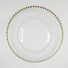 Glass with a clear beaded trim country of origin: Gold Silver And Clear Beaded Glass Charger Plate For Weddings And Parties New Other Wedding Supplies Home Garden Worldenergy Ae