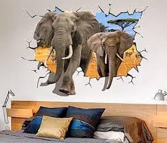 Elephant Breaking Through Wall Decal Awesome Stuff 365 3d Wall Custom Wall Art Wall Decals