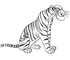 Funny jungle book coloring page for children. The Ferocious Shere Khan From Jungle Book Coloring Pages Bulk Color