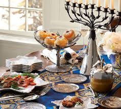 A Beautiful Hanukkah Table Potterybarn I Got This Menorah Last Year Can T Wait To Use It Hanukkah Decorations Hannukah Party Hannukah Decorations
