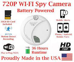 Buy Secureguard 36 Hrs Battery Powered Smoke Detector Wifi Spy Camera Online In Bahrain B008gupqyq