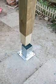 How To Anchor Post To Concrete Howtospecialist How To Build Step By Step Diy Plans Outdoor Pergola Pergola Patio Backyard