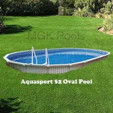 Aquasport 52 15x24x52 Oval Semi Inground Pool Package Semi Inground Pools Oval Pool Backyard Pool Landscaping
