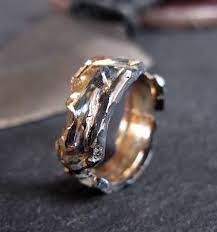 Mens Wedding Band Mens Wedding Ring Viking Wedding Ring Rustic Wedding Band Rose Gold Unique Wedding Band Unique Wedding Ring Viking Ring Viking Wedding Ring Mens Wedding Rings Wedding Rings Unique