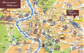 карта рима с достопримечательностями на русском языке для печати Rome City Map Jpg 1600 1012 Rome Sightseeing Rome Attractions Rome Map