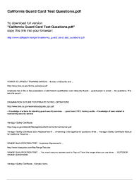 How long to get guard card in california. Fillable Online California Guard Card Test Questions Fax Email Print Pdffiller