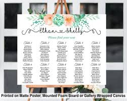 Succulent Seating Chart Sign Wedding Seating Chart Board With Cacti Florals Table Seating Plan Sign Alphabetical Seating Chart Board