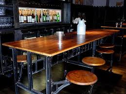 Vintage Industrial Cafeteria Table Love The Swivel Seats No Moving Chairs To Mop But Finish Is Too Dark Cafeteria Table Cafe Tables Game Room Bar