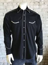 Men S Vintage Solid Black Western Shirt Mens Vintage Shirts Western Shirts Vintage Denim Shirt