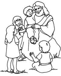 Jesus and the little children. Jesus Loves The Little Children Coloring Pages