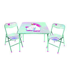 Fluffy The Unicorn 3 Piece Table And Chair Activity Set Walmart Com Table And Chairs Table And Chair Sets Kids Activity Table