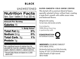 Starbucks Cold Brew Nutritional Value Nutrition Pics