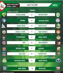 Npfl 2021 fixtures for the rest of the season. Npfl Mid Week Fixtures Time And Other Details