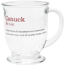 Canadiana Glass Latte Mug Canuck Glass One Size Latte Mugs Mugs Latte