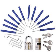 Lock Pick Set Padlock Picking Tools Kit Hima 17pcs Practice Lock Picking Tools With 2 Transparent Training Padlock For Lockpicking For Beginners And Primary Lo