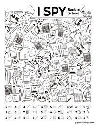 Free Printable I Spy Back To School Activity Paper Trail Design School Activities Back To School Activities Beginning Of School