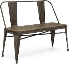 They can serve as additional seating around the family room or even a decorative piece for your hallway. Amazon Com Best Choice Products 42in Indoor Outdoor Industrial Metal Rustic Farmhouse Dining Bench For Patio Entryway Garden Backyard W Wooden Seat Removable Backrest Non Marring Foot Caps Espresso Table Benches