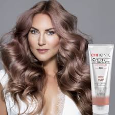 A rose gold color is what we all start seeing everywhere we go. Chi Ionic Color Illuminate Conditioner Rose Gold Chi Haircare