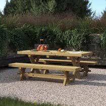 Wooden garden bench chair 2 seater 120cm outdoor patio furniture seating durable. Wooden Garden Dining Sets You Ll Love Wayfair Co Uk