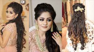 Curly hairstyles for wedding reception. Hairstyle For Reception Twist And Curls Youtube