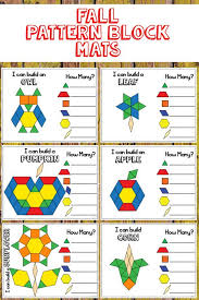Fall Pattern Blocks Mats Shapes Math Centers Math Patterns Pattern Blocks