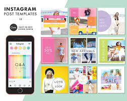 Instagram Posts Template Colorful Canva Easy To Edit Etsy Instagram Post Template Instagram Template Post Templates