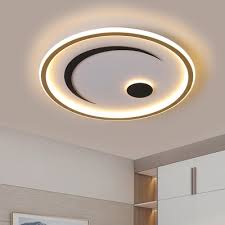Nordic Moon Sun Ultra Thin Ceiling Light Acrylic Bedroom Led Flush Mount Recessed Lighting In Black Gold Warm White Light Beautifulhalo Com