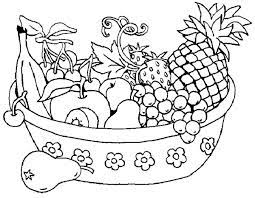 100% free coloring page of bowl of fruit. A Bowl Of Fruits Coloring Page Kids Play Color