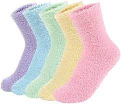 Zando Women S Winter Fuzzy Warm Crew Sock Microfiber Cozy Sleeping Plush Socks Thick Fluffy Slipper Sock Casual Super Fluffy Socks Soft Slippers Warm Slippers