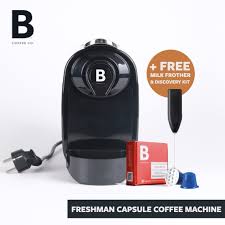 Stainless steel refillable reusable coffee capsule pods for nespresso machines. B Coffee Co Freshman Capsule Coffee Machine And 1 Free Capsules Discovery Kit Milk Frother Shopee Philippines