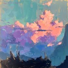 Daily Paintworks Dawn Glacier N P Original Fine Art For Sale C Christopher Long Art Sky Art Fine Art