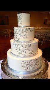 Silver Swirl Wedding Cake Cake Chef Cake Flower Cake