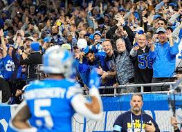 Detroit Lions fans having a ball during 2024 NFL season