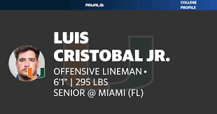Luis Cristobal Jr SENIOR Offensive Lineman Miami FL