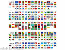 Large A1 Size Modern World Map Flags Time Zones Uk County