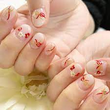 mana saeさんはinstagramを利用しています 和装での前撮りにむけて nail ジェルネイル ネイリスト ネイルアート ブライダルネイル 和装ネイル 前撮り 水引ネイル ペイント 手描きアート 湘南 ブライダルネイル 和柄 ネイル デザイン