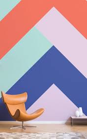 Colour Block Wallpaper Geometric Design Muralswallpaper In 2021 Wall Paint Designs Geometric Wall Paint Wall Painting