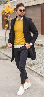 Black And Yellow Outfits For Men 17 Dapper Ways To Style Mustard Outfits This Season Mens Fashion Sweaters Preppy Mens Fashion Sweater Fashion