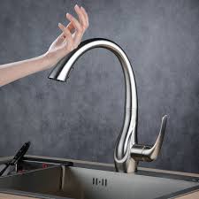 Faucets, sinks, rubs & more. Pull Out Touch Sensor Kitchen Faucet Nickel Brushed Kitchen Tap With Touch Switch