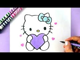 How To Draw Hello Kitty For Valentine S Day Drawing For Kids Tutorial Art Lessons Kidsatwork Yo Hello Kitty Drawing Kitty Drawing Drawing Tutorial Easy