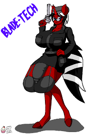 1663345 - questionable, artist:50whipcream, oc, oc:blade tech, unicorn,  zebra, zebracorn, anthro, ask blade tech, ball bra, big breasts, big penis,  bimbo, bra, breasts, clothes, cocksleeve panties, futa, futa oc, glasses,  gun, hand